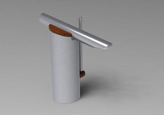 a modern tap. When an artificial steel cylinder enters in a natural wood tongue.